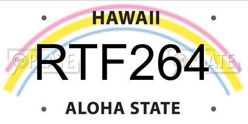 RTF264 Hawaii License Plate