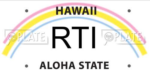 RTI Hawaii License Plate