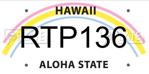 RTP136 Hawaii License Plate