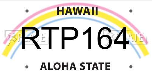 RTP164 Hawaii License Plate