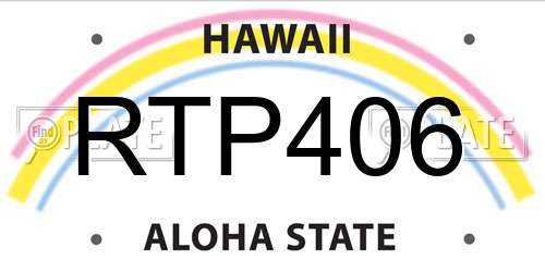 RTP406 Hawaii License Plate