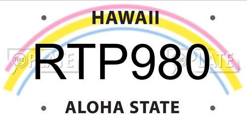 RTP980 Hawaii License Plate