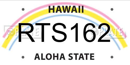 RTS162 Hawaii License Plate