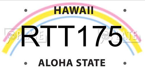 RTT175 Hawaii License Plate