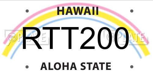 RTT200 Hawaii License Plate