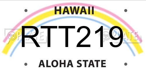 RTT219 Hawaii License Plate