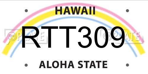 RTT309 Hawaii License Plate
