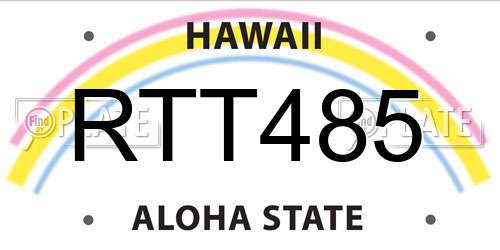 RTT485 Hawaii License Plate