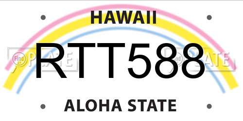 RTT588 Hawaii License Plate