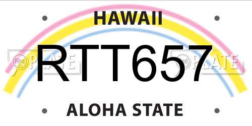 RTT657 Hawaii License Plate