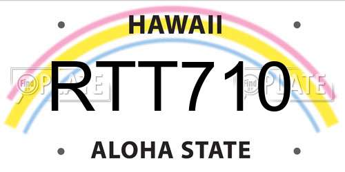 RTT710 Hawaii License Plate