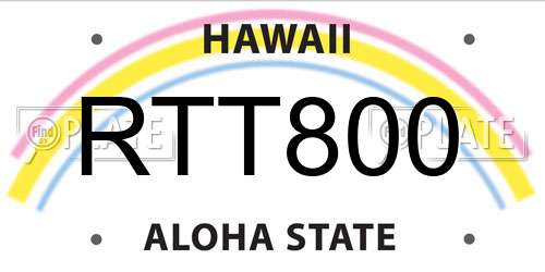 RTT800 Hawaii License Plate