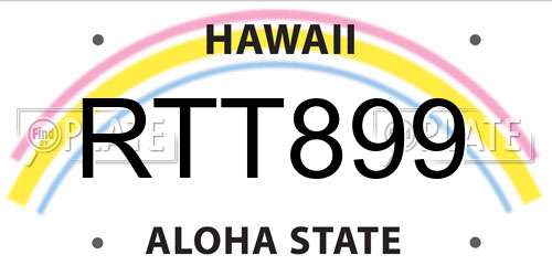 RTT899 Hawaii License Plate