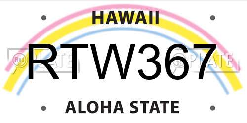 RTW367 Hawaii License Plate
