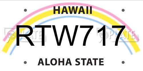 RTW717 Hawaii License Plate