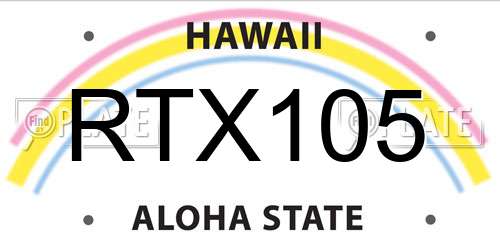 RTX105 Hawaii License Plate