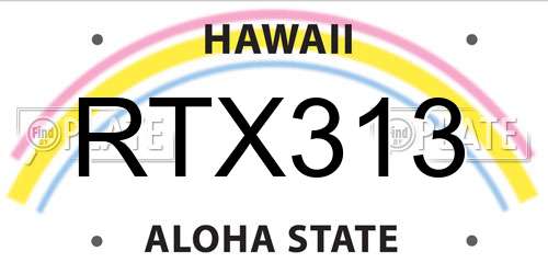 RTX313 Hawaii License Plate