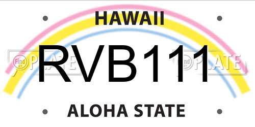 RVB111 Hawaii License Plate