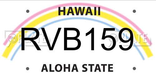 RVB159 Hawaii License Plate
