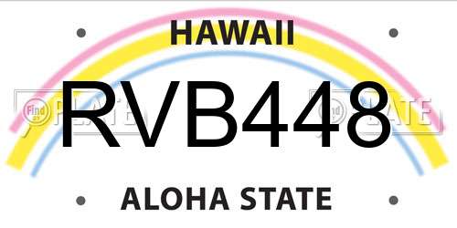 RVB448 Hawaii License Plate