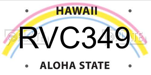 RVC349 Hawaii License Plate
