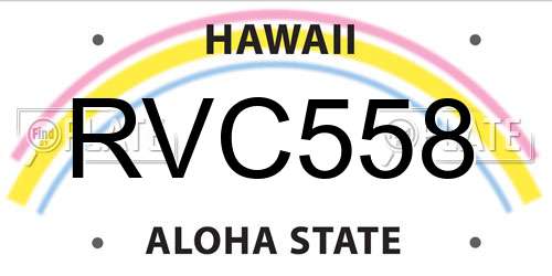 RVC558 Hawaii License Plate