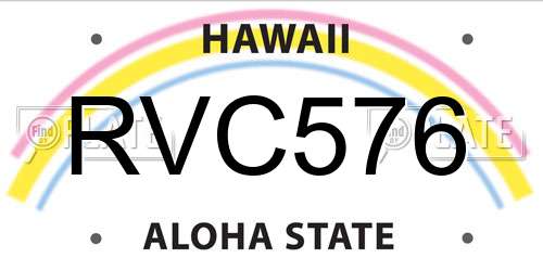 RVC576 Hawaii License Plate