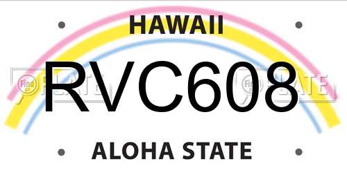 RVC608 Hawaii License Plate