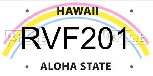 RVF201 Hawaii License Plate