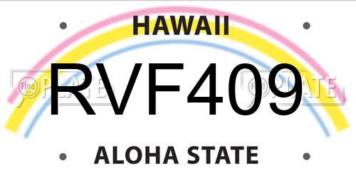 RVF409 Hawaii License Plate
