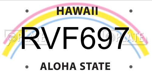 RVF697 Hawaii License Plate