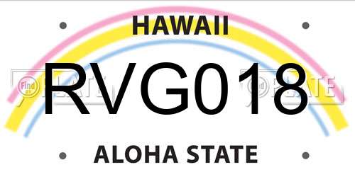 RVG018 Hawaii License Plate