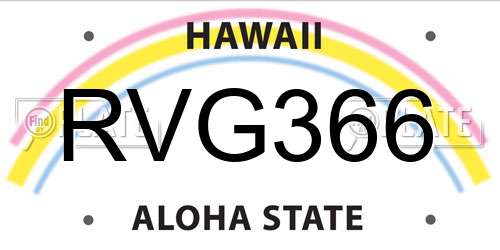 RVG366 Hawaii License Plate