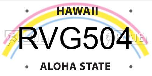 RVG504 Hawaii License Plate