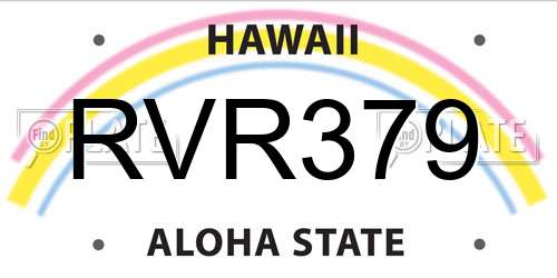 RVR379 Hawaii License Plate
