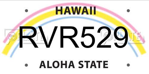 RVR529 Hawaii License Plate