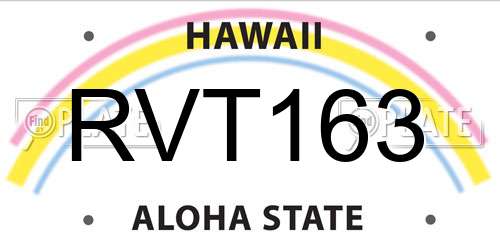 RVT163 Hawaii License Plate