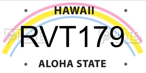 RVT179 Hawaii License Plate