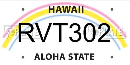 RVT302 Hawaii License Plate