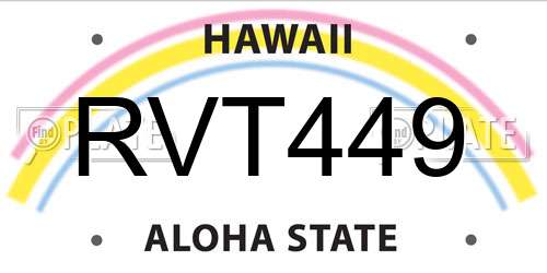 RVT449 Hawaii License Plate