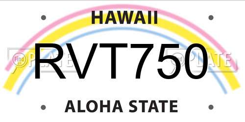 RVT750 Hawaii License Plate