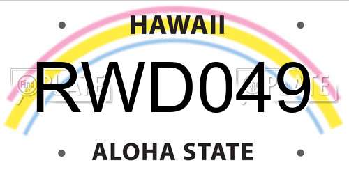 RWD049 Hawaii License Plate