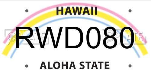 RWD080 Hawaii License Plate