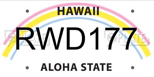 RWD177 Hawaii License Plate
