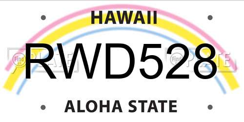 RWD528 Hawaii License Plate