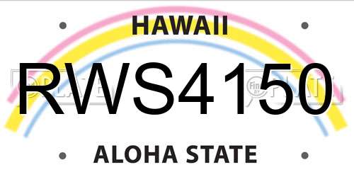RWS4150 Hawaii License Plate