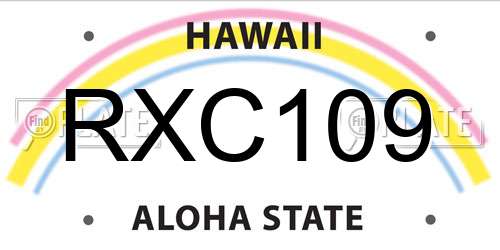 RXC109 Hawaii License Plate