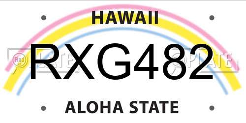 RXG482 Hawaii License Plate