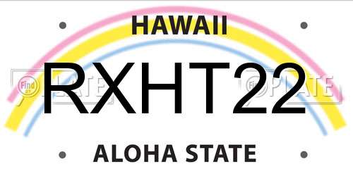 RXHT22 Hawaii License Plate