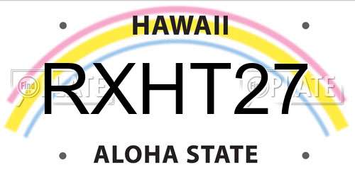 RXHT27 Hawaii License Plate